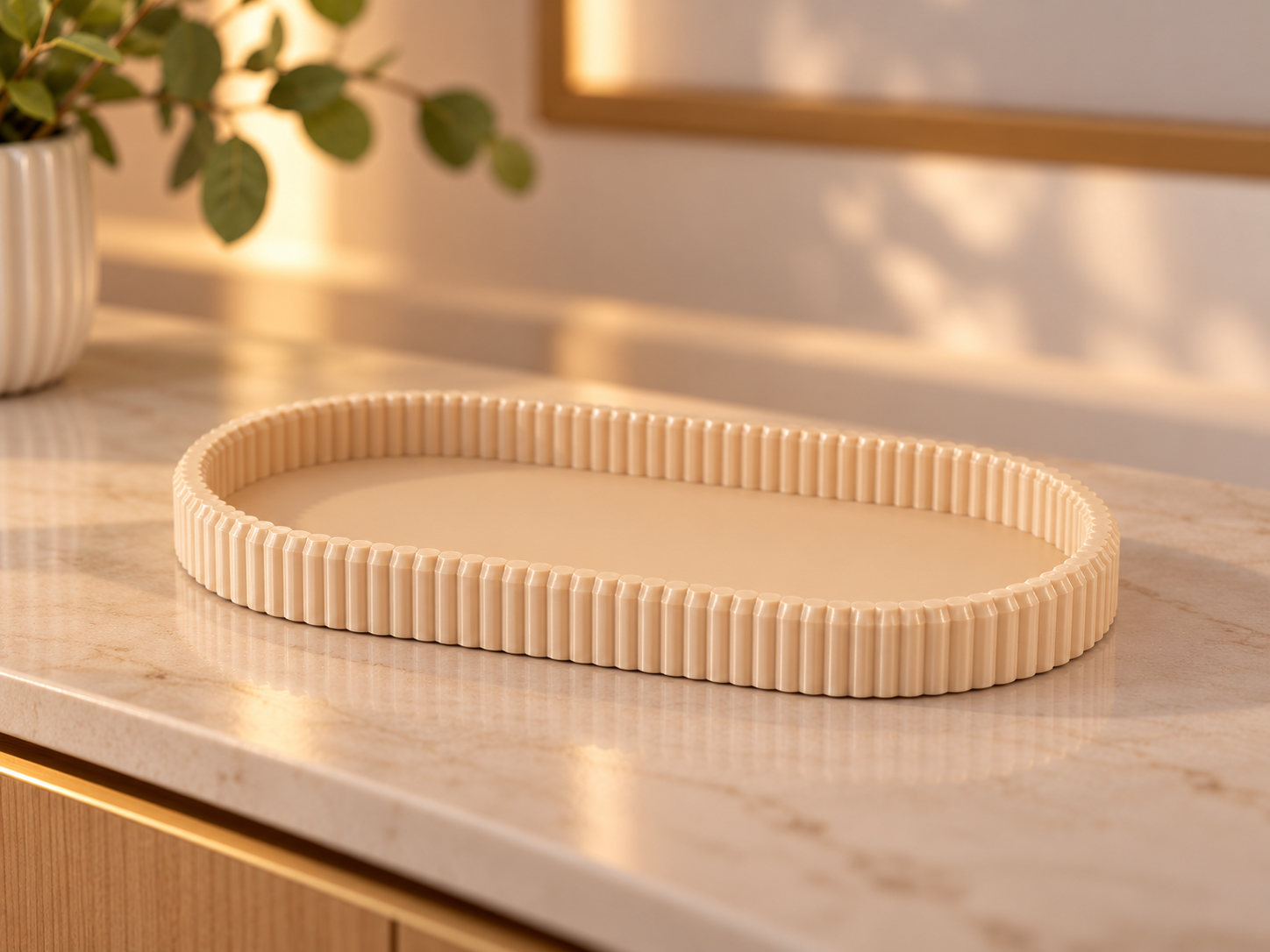 Bandeja Decorativa Ondulada – 24 x 14 cm