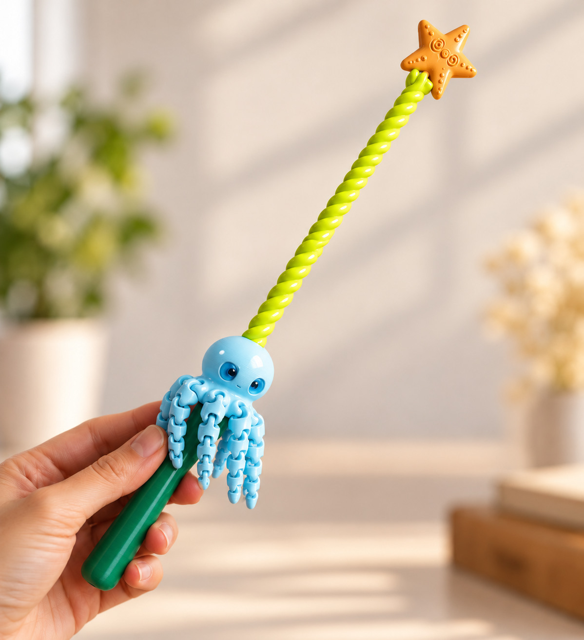Varinha Mágica de Polvo Articulado Giratório – 320 mm