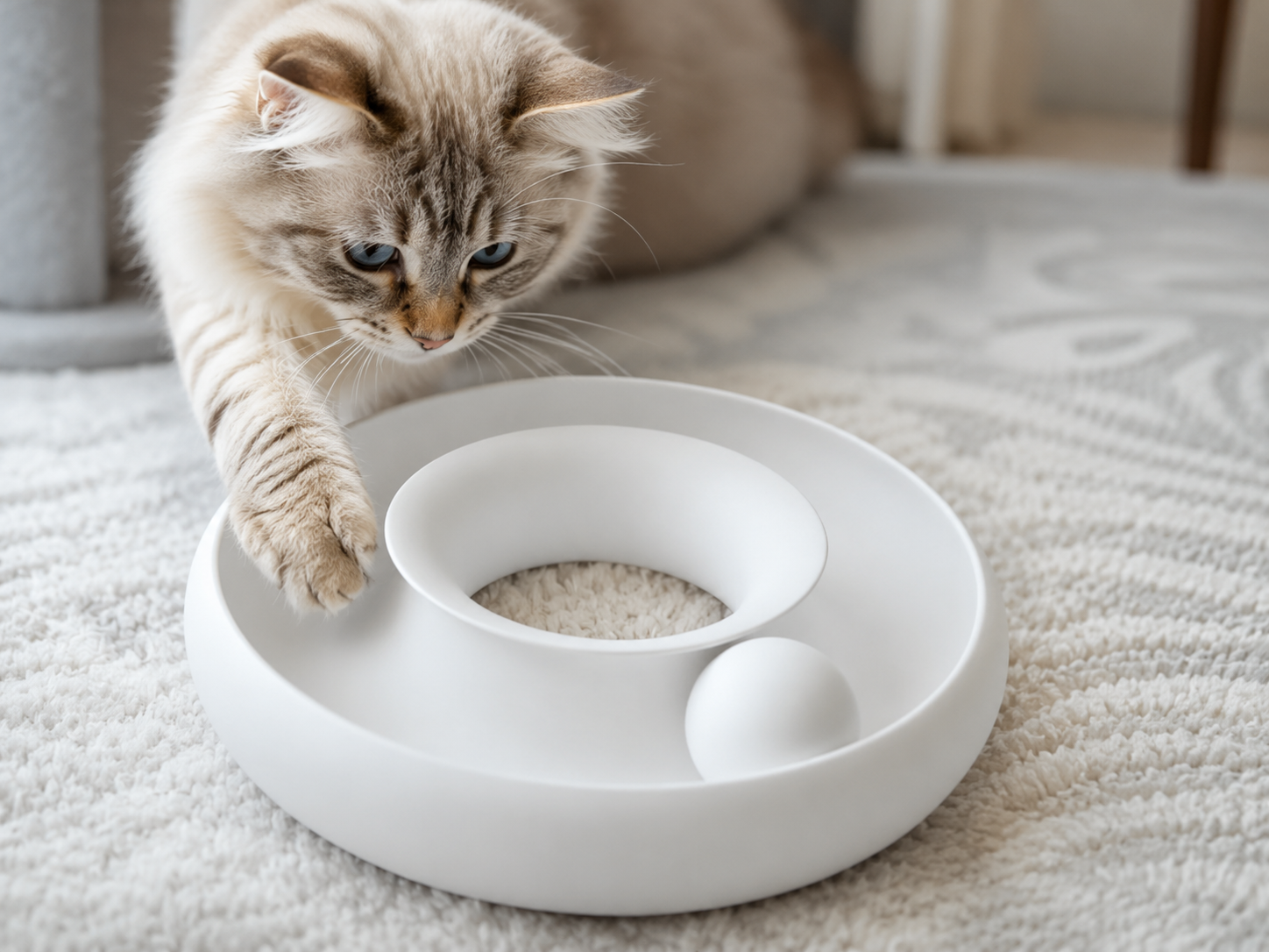Brinquedo Interativo para Gato em Formato de Donut com Bola